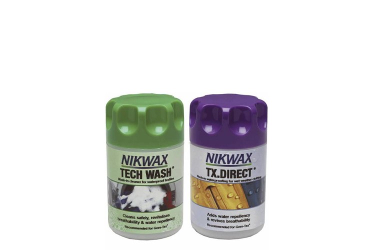 Nikwax Tech Wash (150ml) / TX Direct Wash-In (100ml) Twin Pack
