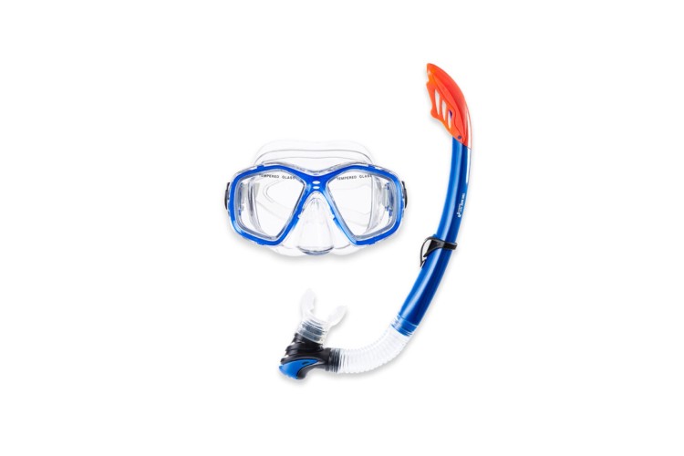 Two Bare Feet PVC Mask & Snorkel 2pc Set (Marine Blue)