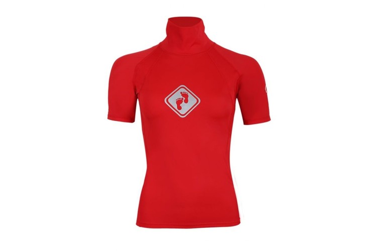 Two Bare Feet Unisex Short Sleeve Rash Vest (Red)