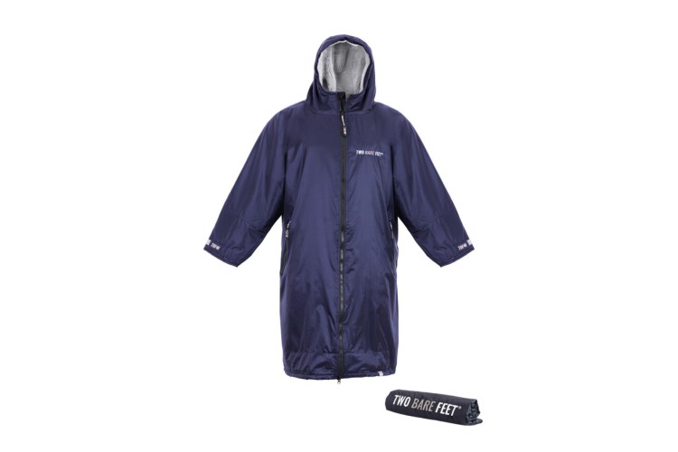 Two Bare Feet Weatherproof Changing Robe with Mat Navy / Grey