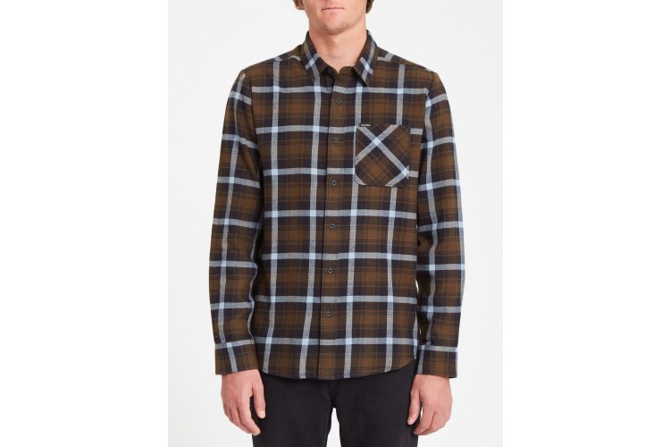 Volcom Caden Plaid Shirt Wren Brown