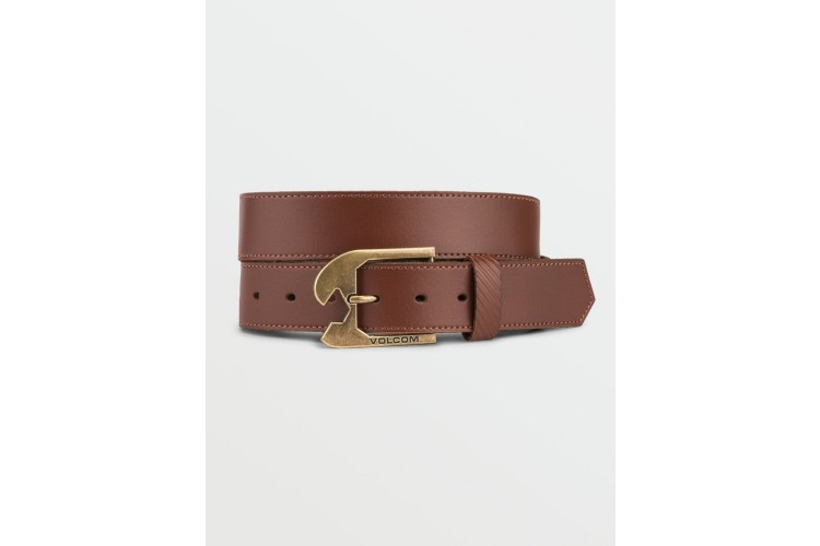 Volcom Skully Leather Belt Brown