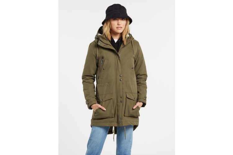 Volcom Walk On By 5K Parka Olive Green